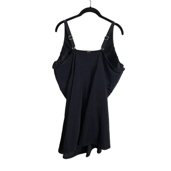 Lands End Swim Dress One-Piece Swimsuit Sz Plus 24W Modest Black Underwire - Picture 4 of 8